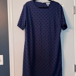 Old Navy, navy blue polka dot dress, size XL